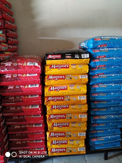 Variedade de sacos de ração na Agro Pet Vida Nova